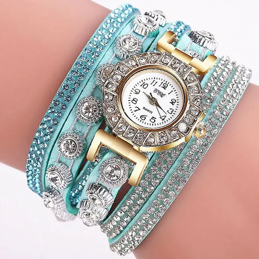 Women's Diamond-Enriched Cross Strap Watch with Gold Plated Face