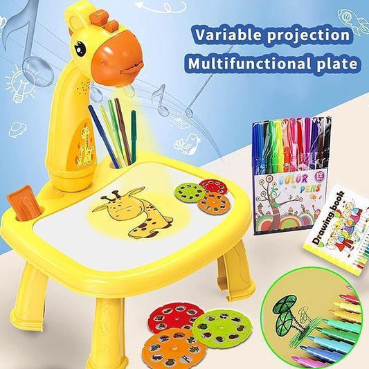 LED Projection Drawing Board for Kids Yellow 3-in-1 Creative Toy