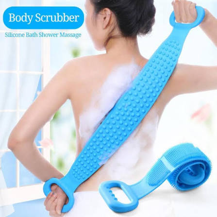 Silicone Body Scrubber Blue Double Sided Exfoliator