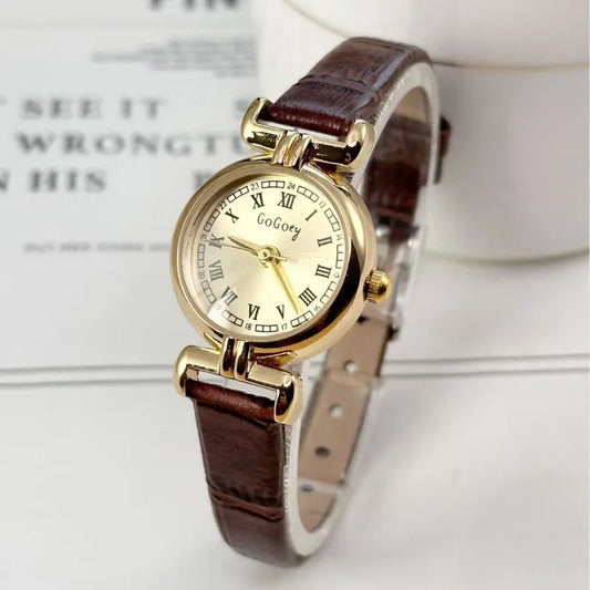 Women's Gold Mesh Watch with Retro Quartz Dial